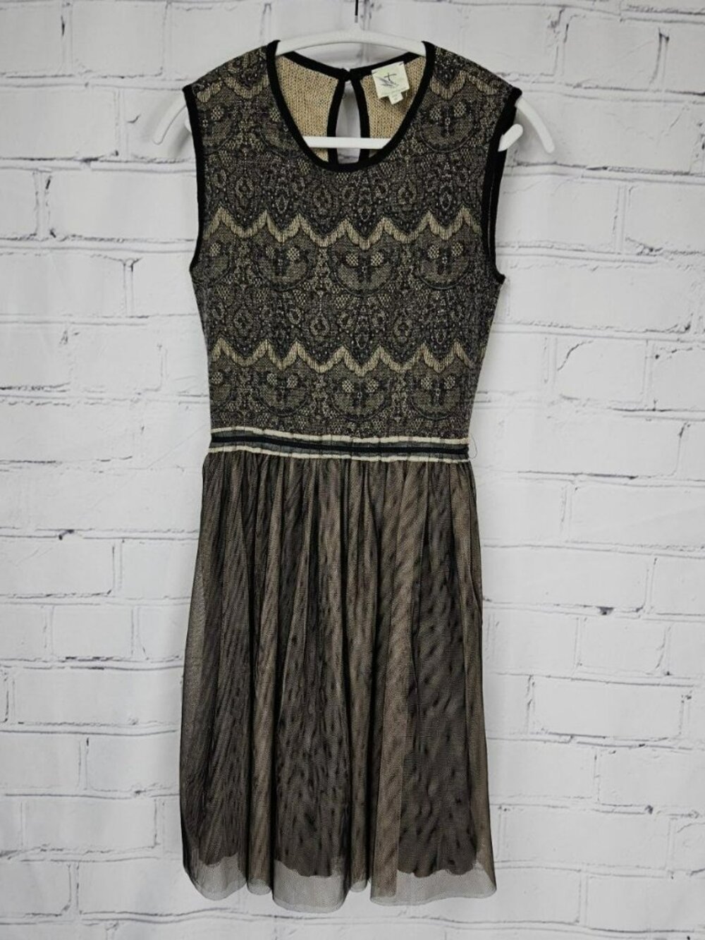 Weston Wear Vintage Lace Overlay Dress Womens M USA Anthropologie Knee Length